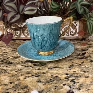 Royal Albert Blue and Gold Teacup with Saucer